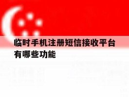 临时手机注册短信接收平台有哪些功能