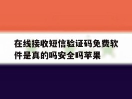 在线接收短信验证码免费软件是真的吗安全吗苹果