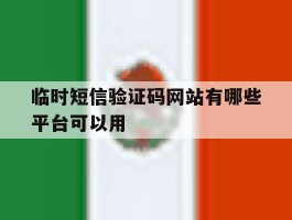 临时短信验证码网站有哪些平台可以用