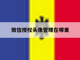 微信授权头像管理在哪里