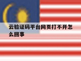 云验证码平台网页打不开怎么回事