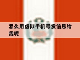 怎么用虚拟手机号发信息给我呢