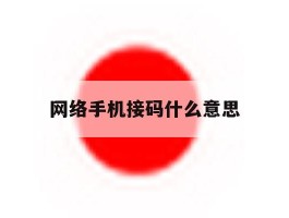 网络手机接码什么意思