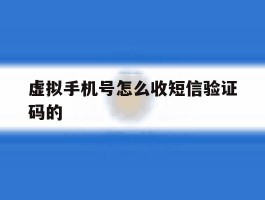 虚拟手机号怎么收短信验证码的
