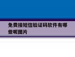 免费接短信验证码软件有哪些呢图片