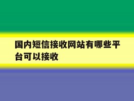 国内短信接收网站有哪些平台可以接收