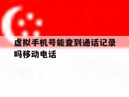 虚拟手机号能查到通话记录吗移动电话
