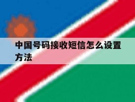 中国号码接收短信怎么设置方法