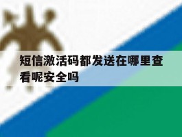 短信激活码都发送在哪里查看呢安全吗