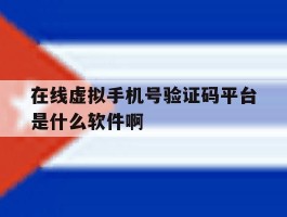 包含在线虚拟手机号验证码平台是什么软件啊的词条