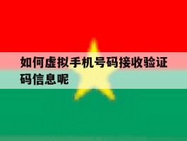 如何虚拟手机号码接收验证码信息呢