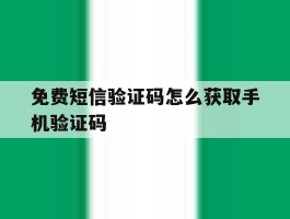 免费短信验证码怎么获取手机验证码