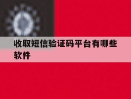 收取短信验证码平台有哪些软件