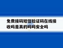 免费接码短信验证码在线接收吗是真的吗吗安全吗