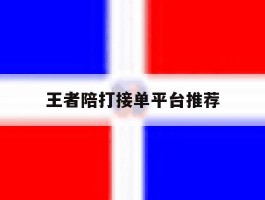 王者陪打接单平台推荐