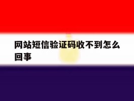 网站短信验证码收不到怎么回事