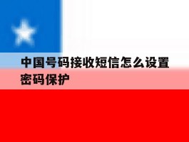 中国号码接收短信怎么设置密码保护