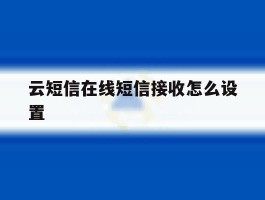 云短信在线短信接收怎么设置