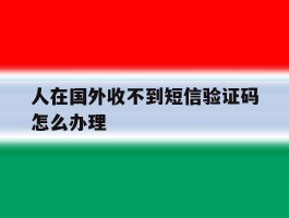 人在国外收不到短信验证码怎么办理
