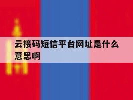 云接码短信平台网址是什么意思啊