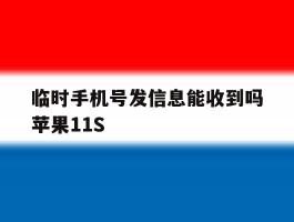临时手机号发信息能收到吗苹果11S的简单介绍