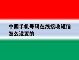 中国手机号码在线接收短信怎么设置的