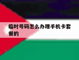 临时号码怎么办理手机卡套餐的