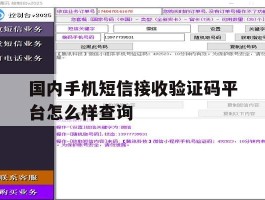 国内手机短信接收验证码平台怎么样查询