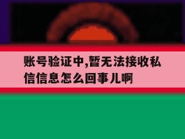 账号验证中,暂无法接收私信信息怎么回事儿啊