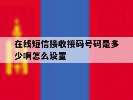 在线短信接收接码号码是多少啊怎么设置